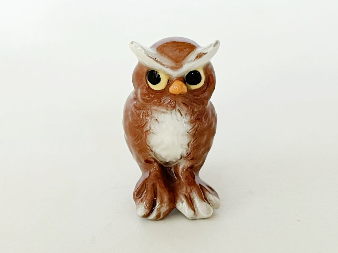 Miniature Owl Figurine Vintage Miniature Owl Miniature Glass Etsy