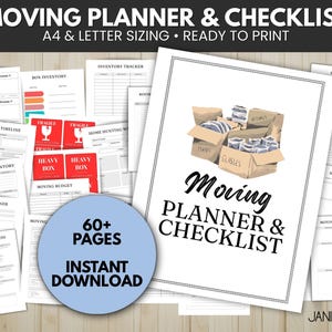 Moving Planner & Checklist Bundle | Moving Checklists, Moving Binder, Relocation Planner, Printable New Home Checklist