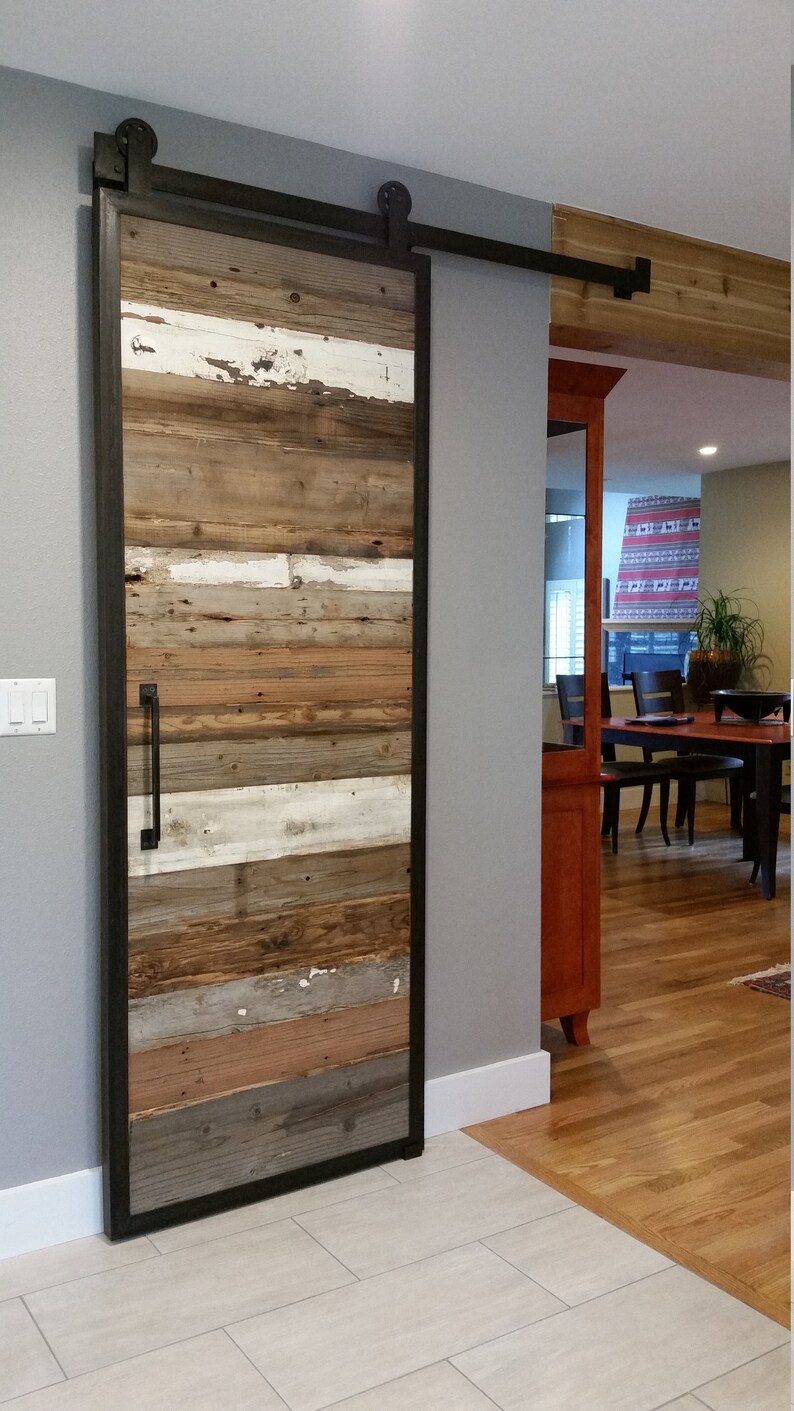 Barn Doors in Reclaimed Wood Tracks Included image 4