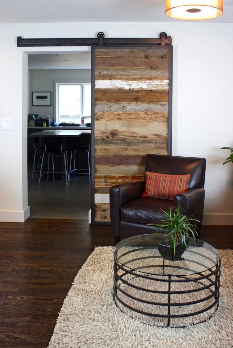 Barn Doors in Reclaimed Wood Tracks Included image 1