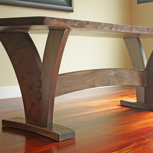 Dining Table Modern with Walnut Slab image 1