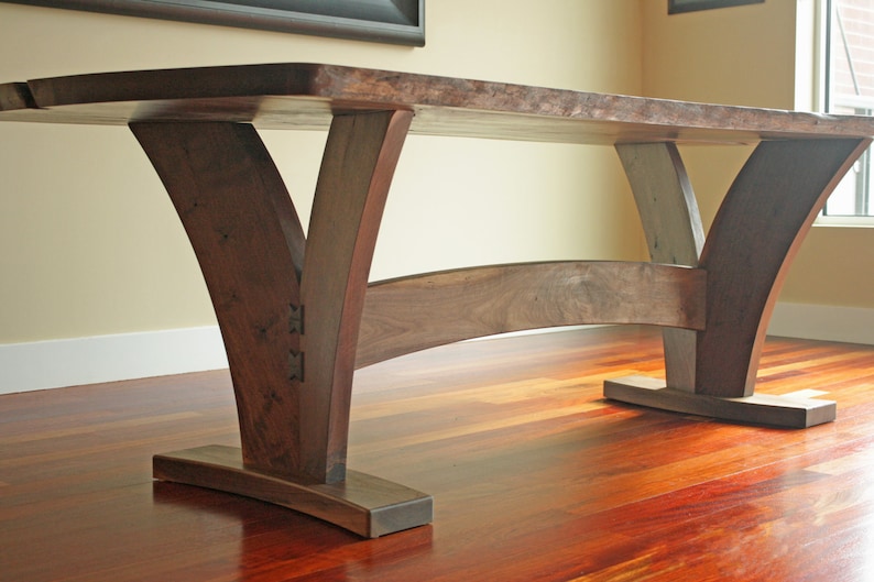 Dining Table Modern with Walnut Slab image 1