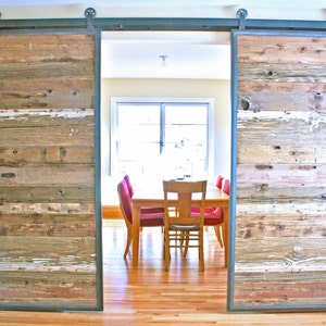 Barn Doors in Reclaimed Wood Tracks Included image 3