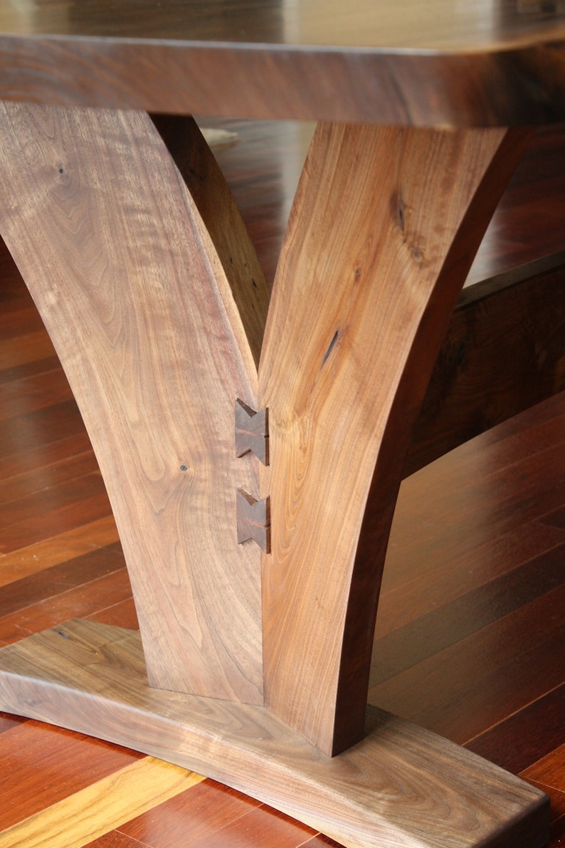 Dining Table Modern with Walnut Slab image 3