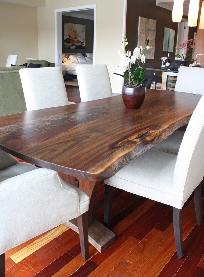 Dining Table Modern with Walnut Slab image 5