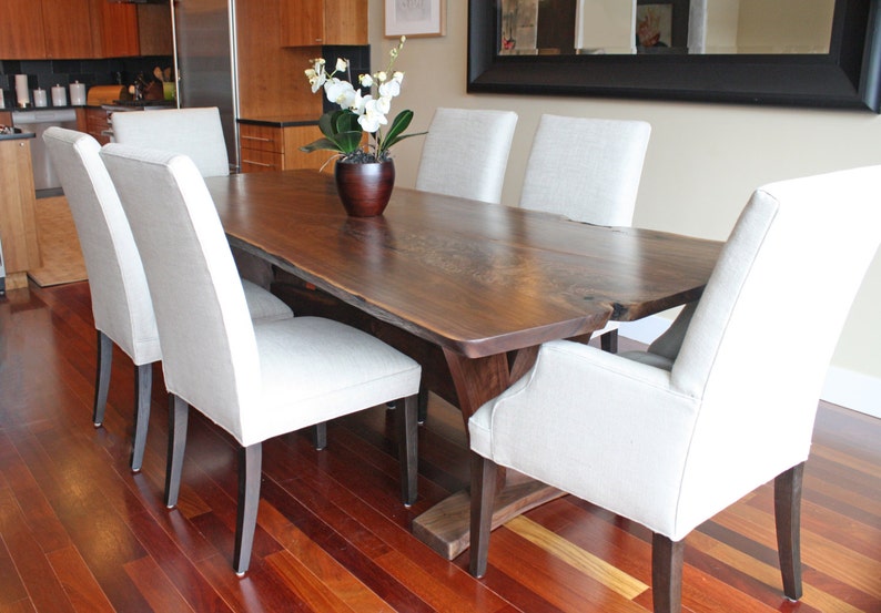 Dining Table Modern with Walnut Slab image 2