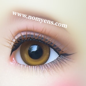Peut inclure: Gros plan sur un œil de couleur marron avec un eye-liner noir et de longs cils. L'œil regarde vers la droite. Le texte "www.nomyens.com" est visible dans le coin supérieur droit de l'image.