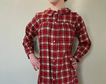 BNWT Deadstock 1980s Vintage Red Plaid Womens Nightgown | Lady Lindsay
