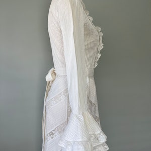 Edwardian Era Beige Lace Vintage Wedding Dress by El Buzon 1910 1920's Replica made in 1960s Size Small image 5