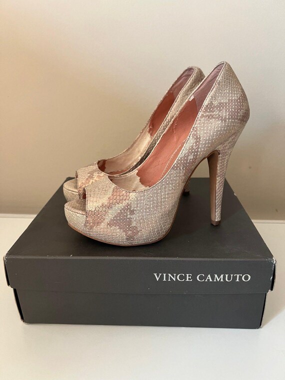 7M - Y2K Vince Camuto Rose Gold Bronze Metallic Snake Skin High Heel Dress  Shoes - Etsy Israel