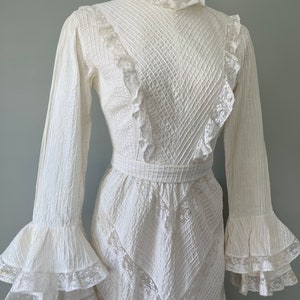 Edwardian Era Beige Lace Vintage Wedding Dress by El Buzon 1910 1920's Replica made in 1960s Size Small image 3