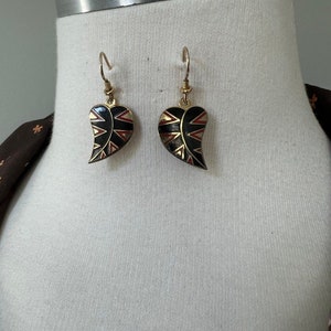 1970s Vintage by Laurel Burch 14k Gold Dangle Petite Petal Boho Bohemian Pierced Earrings image 3