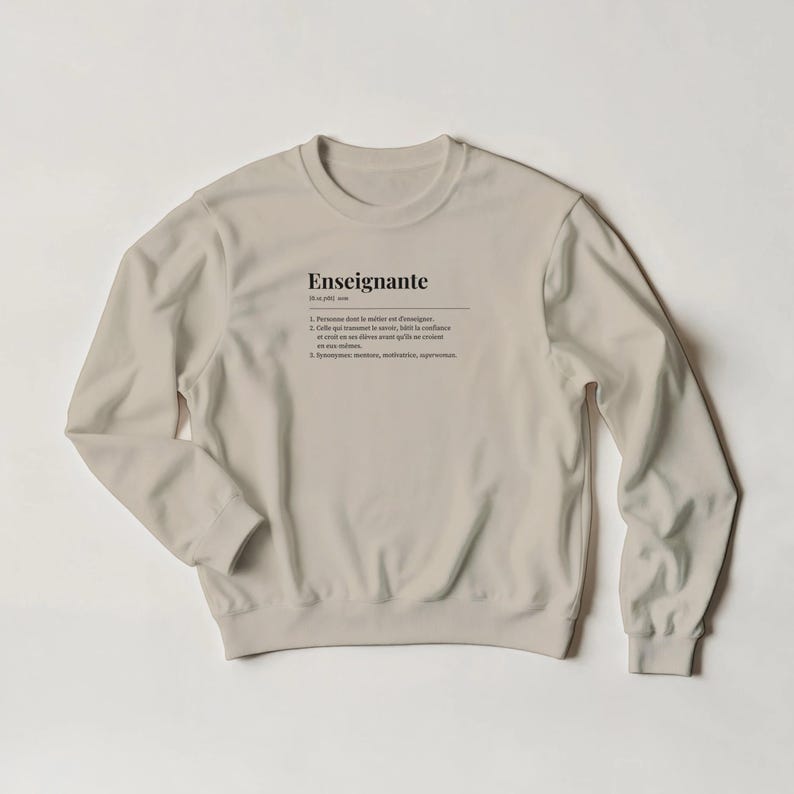 The Teacher's sweater, crewneck, a perfect gift for a teacher or professor, a cotton sweatshirt ideal as a Christmas or end-of-school-year gift. Sand
