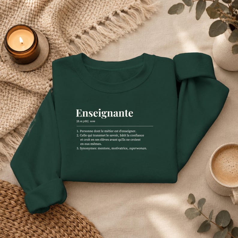 The Teacher's sweater, crewneck, a perfect gift for a teacher or professor, a cotton sweatshirt ideal as a Christmas or end-of-school-year gift. image 1
