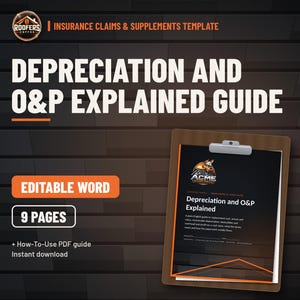 Roofing Homeowner Handout Set, 4 Editable Templates, Insurance Claim Guide, Depreciation and O&P Guide, What to Expect, Homeowner Letter image 5