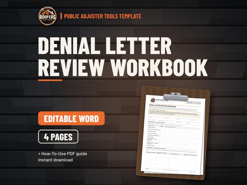 Public Adjuster Practice Kit, 7 Editable Templates, Claim File Organizer, Letters, Appraisal Guide, Denial Review, Policy Guide image 5