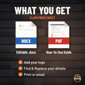 Insurance Claim Tracker Sheet for Roofing Sales Reps, Editable Word Doc, Monthly Claim Pipeline Tracking Form image 3