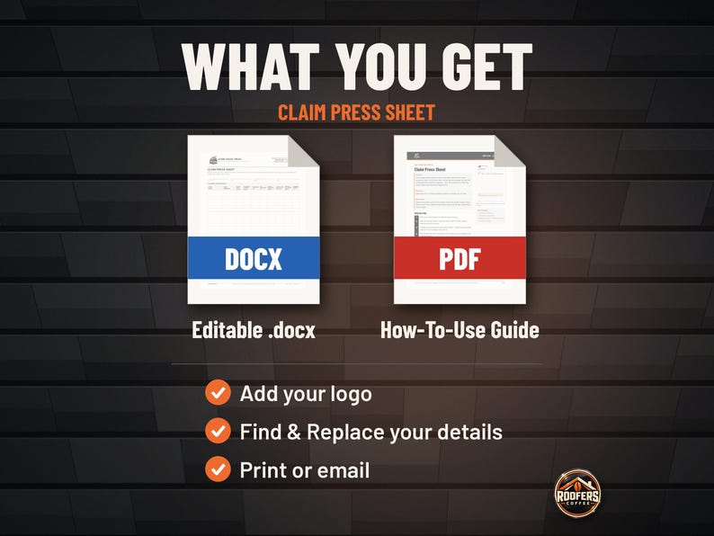 Insurance Claim Tracker Sheet for Roofing Sales Reps, Editable Word Doc, Monthly Claim Pipeline Tracking Form image 3