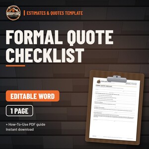 Roofing Estimate and Proposal Bundle, 5 Editable Word Templates, Informal Estimate, Quote Checklist, Upgrade Menu and Proposal Examples image 5