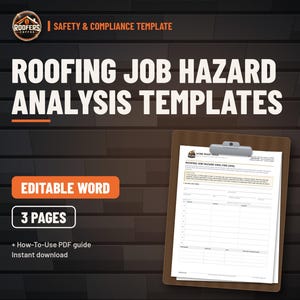 Roofing Safety Program Bundle, 5 Editable Templates, Safety Manual, Fall Protection Plan, JHA, Toolbox Talks, Daily Checklist image 5