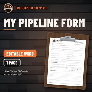 Roofing Sales Rep Tools Bundle, 9 Editable Word Templates, Lead Sheet, Pipeline, Commission Forms, 1099 Agreement and Inspection Report image 9