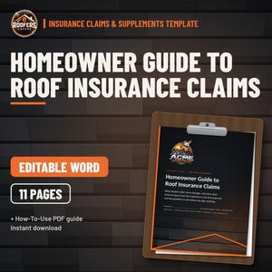 Roofing Homeowner Handout Set, 4 Editable Templates, Insurance Claim Guide, Depreciation and O&P Guide, What to Expect, Homeowner Letter image 2