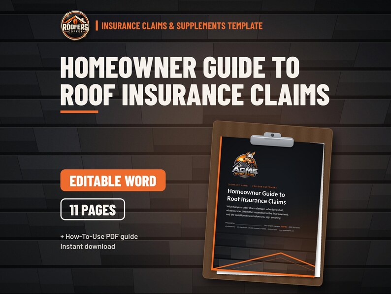 Roofing Homeowner Handout Set, 4 Editable Templates, Insurance Claim Guide, Depreciation and O&P Guide, What to Expect, Homeowner Letter image 2