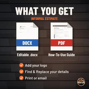 Informal Roofing Estimate Form, Editable Word Doc, Field Ballpark Estimate Template for Roofing Contractors image 3