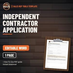 Roofing Sales Rep Tools Bundle, 9 Editable Word Templates, Lead Sheet, Pipeline, Commission Forms, 1099 Agreement and Inspection Report image 8