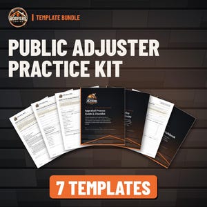 Public Adjuster Practice Kit, 7 Editable Templates, Claim File Organizer, Letters, Appraisal Guide, Denial Review, Policy Guide image 1