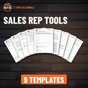 Roofing Sales Rep Tools Bundle, 9 Editable Word Templates, Lead Sheet, Pipeline, Commission Forms, 1099 Agreement and Inspection Report image 1