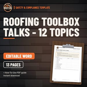 Roofing Safety Program Bundle, 5 Editable Templates, Safety Manual, Fall Protection Plan, JHA, Toolbox Talks, Daily Checklist image 4