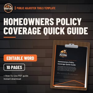 Public Adjuster Practice Kit, 7 Editable Templates, Claim File Organizer, Letters, Appraisal Guide, Denial Review, Policy Guide image 6