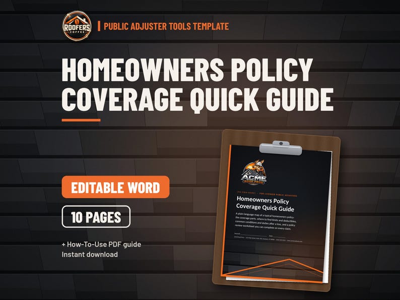 Public Adjuster Practice Kit, 7 Editable Templates, Claim File Organizer, Letters, Appraisal Guide, Denial Review, Policy Guide image 6