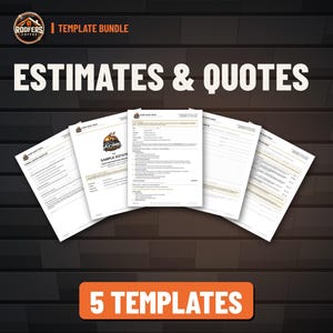 Roofing Estimate and Proposal Bundle, 5 Editable Word Templates, Informal Estimate, Quote Checklist, Upgrade Menu and Proposal Examples image 1