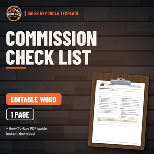 Roofing Sales Rep Tools Bundle, 9 Editable Word Templates, Lead Sheet, Pipeline, Commission Forms, 1099 Agreement and Inspection Report image 6