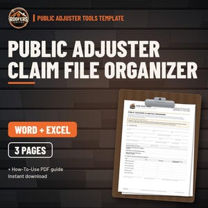 Public Adjuster Practice Kit, 7 Editable Templates, Claim File Organizer, Letters, Appraisal Guide, Denial Review, Policy Guide image 7