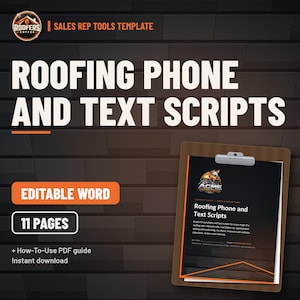 Roofing Phone and Text Scripts, Editable Word Doc, Call and Text Scripts for Leads, Appointments, Follow-Ups and No-Shows image 1