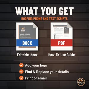 Roofing Phone and Text Scripts, Editable Word Doc, Call and Text Scripts for Leads, Appointments, Follow-Ups and No-Shows image 3