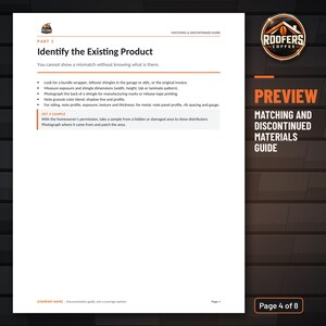 Matching and Discontinued Shingle Guide, Editable Word Doc, Roofing Material Match Documentation with Sample Memo image 2