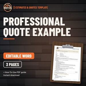 Roofing Estimate and Proposal Bundle, 5 Editable Word Templates, Informal Estimate, Quote Checklist, Upgrade Menu and Proposal Examples image 3