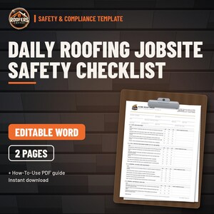Roofing Safety Program Bundle, 5 Editable Templates, Safety Manual, Fall Protection Plan, JHA, Toolbox Talks, Daily Checklist image 6