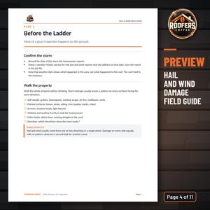 Hail and Wind Damage Roof Field Guide, Editable Word Doc, Storm Inspection Guide with Test Squares and Look-Alikes image 2