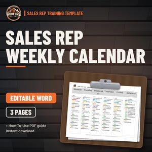 Roofing Sales Rep Training Bundle, 69-Page Sales Training Manual, Door Pitch Script Guide and Weekly Sales Schedule Planner, Editable Word image 4