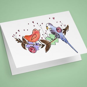 Cartes couple oiseaux