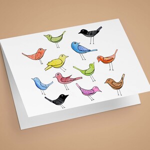 Cartões de pássaros coloridos