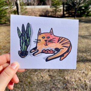 Cartão Gato Cacto