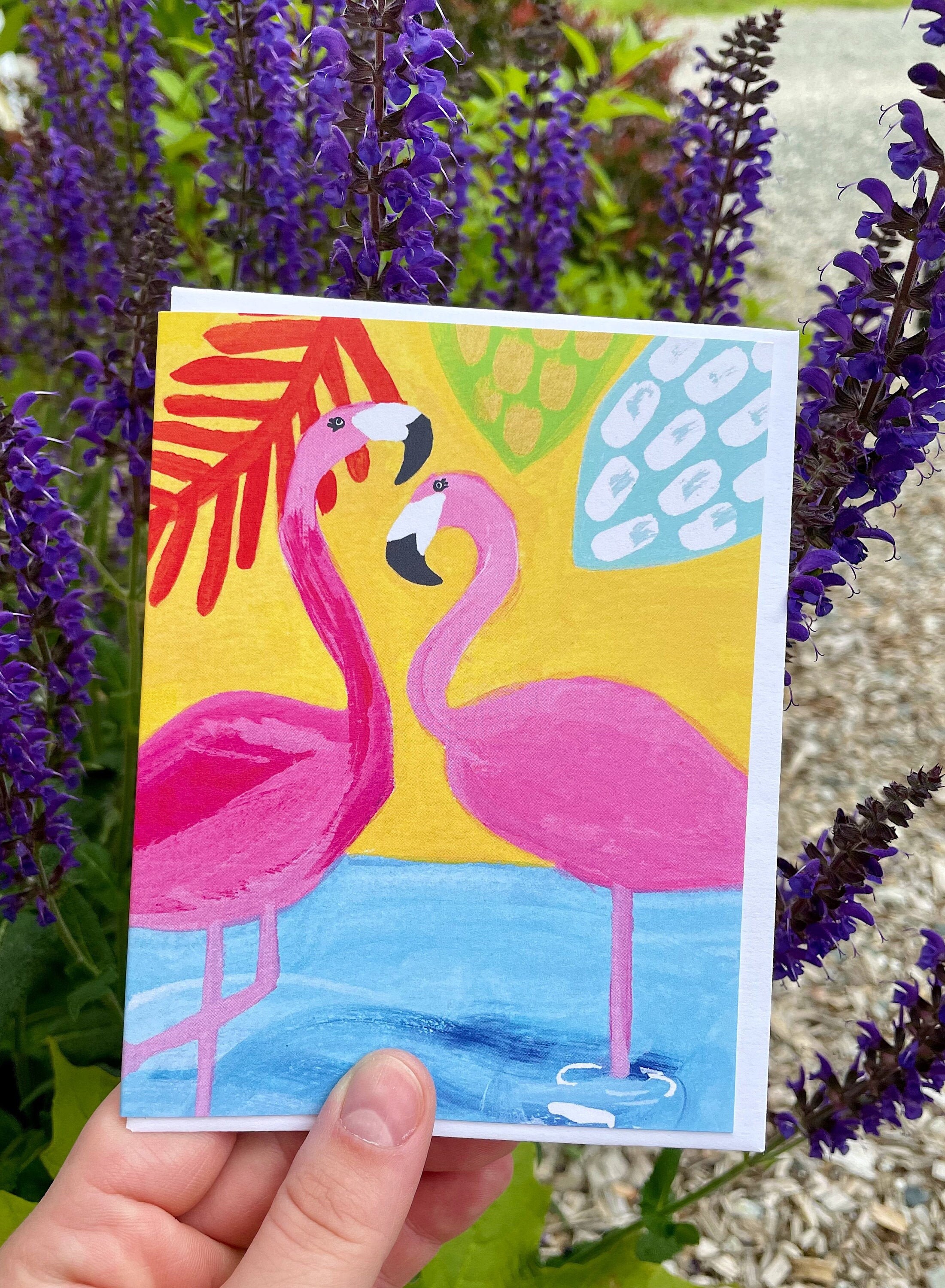 Flamingo Cards Etsy