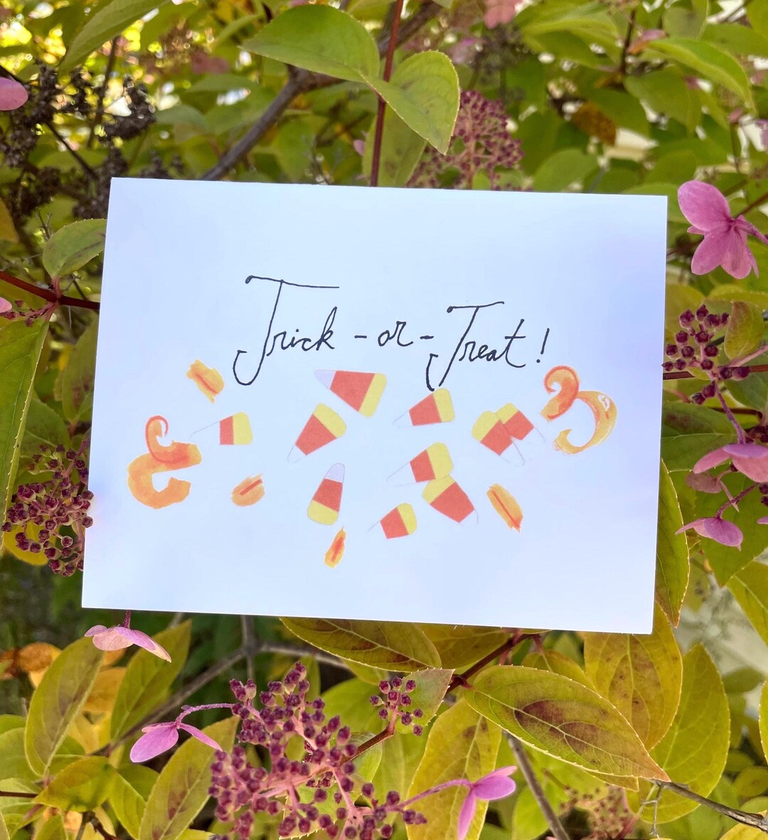 Trick or Treat Candy Corn Card - Etsy