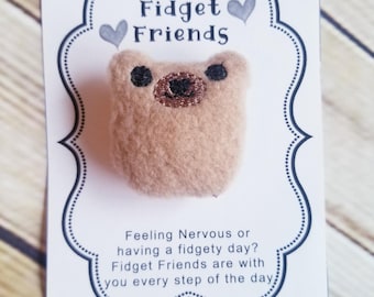 Teddy Bear Fidget Friend, Brown Bear Stress Ball, Pocket Hug, Anxiety Buddy, Worry Pal, Pocket Pal, Animal Stuffy, Emotional support Stuffie